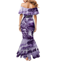 Purple ANZAC Day The Battle of Lone Pine Mermaid Dress Kiwi-Kangaroo Soldier Lest We Forget
