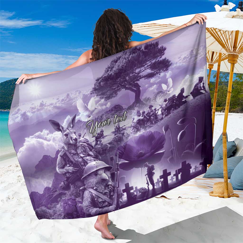 Purple ANZAC Day The Battle of Lone Pine Sarong Kiwi-Kangaroo Soldier Lest We Forget