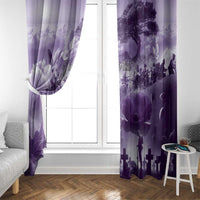 Purple ANZAC Day The Battle of Lone Pine Window Curtain Kiwi-Kangaroo Soldier Lest We Forget