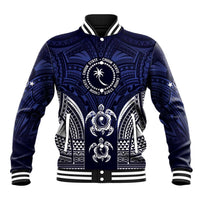 FSM Chuuk States Baseball Jacket Micronesia Six 9 One Polynesian Tribal Pattern LT9 Unisex Blue - Polynesian Pride