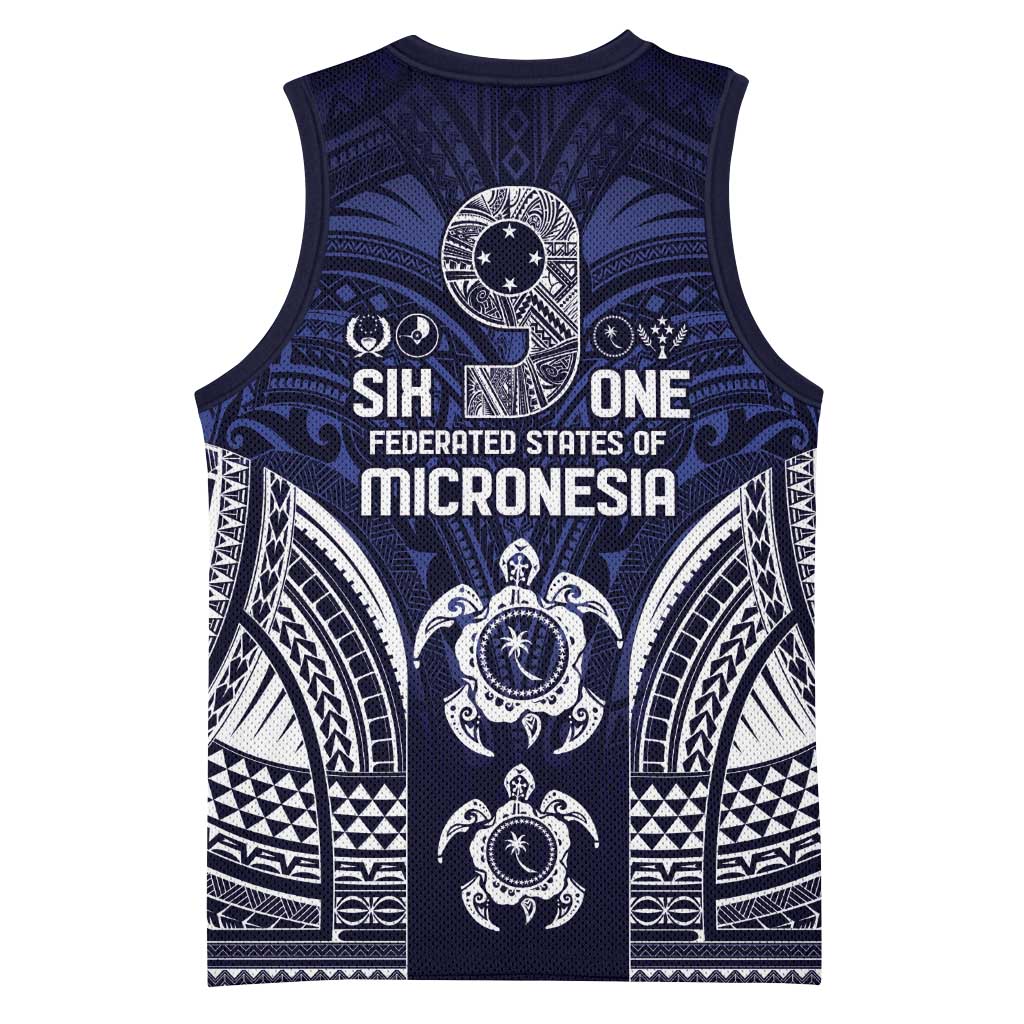FSM Chuuk States Basketball Jersey Micronesia Six 9 One Polynesian Tribal Pattern - Polynesian Pride