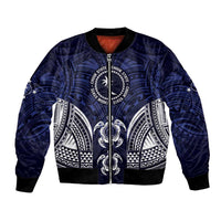 FSM Chuuk States Bomber Jacket Micronesia Six 9 One Polynesian Tribal Pattern LT9 Unisex Blue - Polynesian Pride