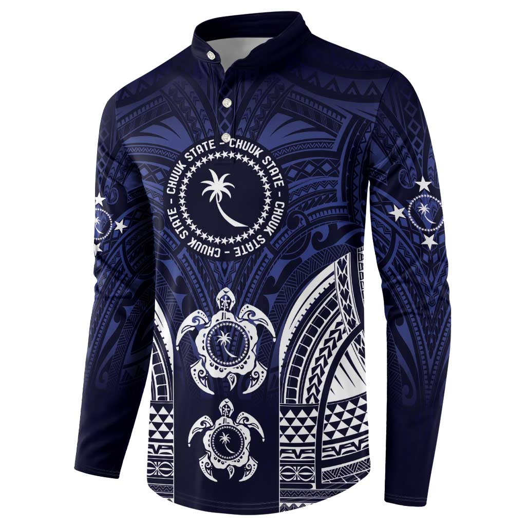 FSM Chuuk States Button Sweatshirt Micronesia Six 9 One Polynesian Tribal Pattern