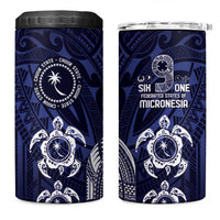 FSM Chuuk States 4 in 1 Can Cooler Tumbler Micronesia Six 9 One Polynesian Tribal Pattern