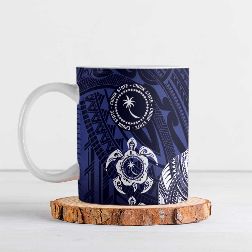 FSM Chuuk States Ceramic Mug Micronesia Six 9 One Polynesian Tribal Pattern LT9 Blue - Polynesian Pride