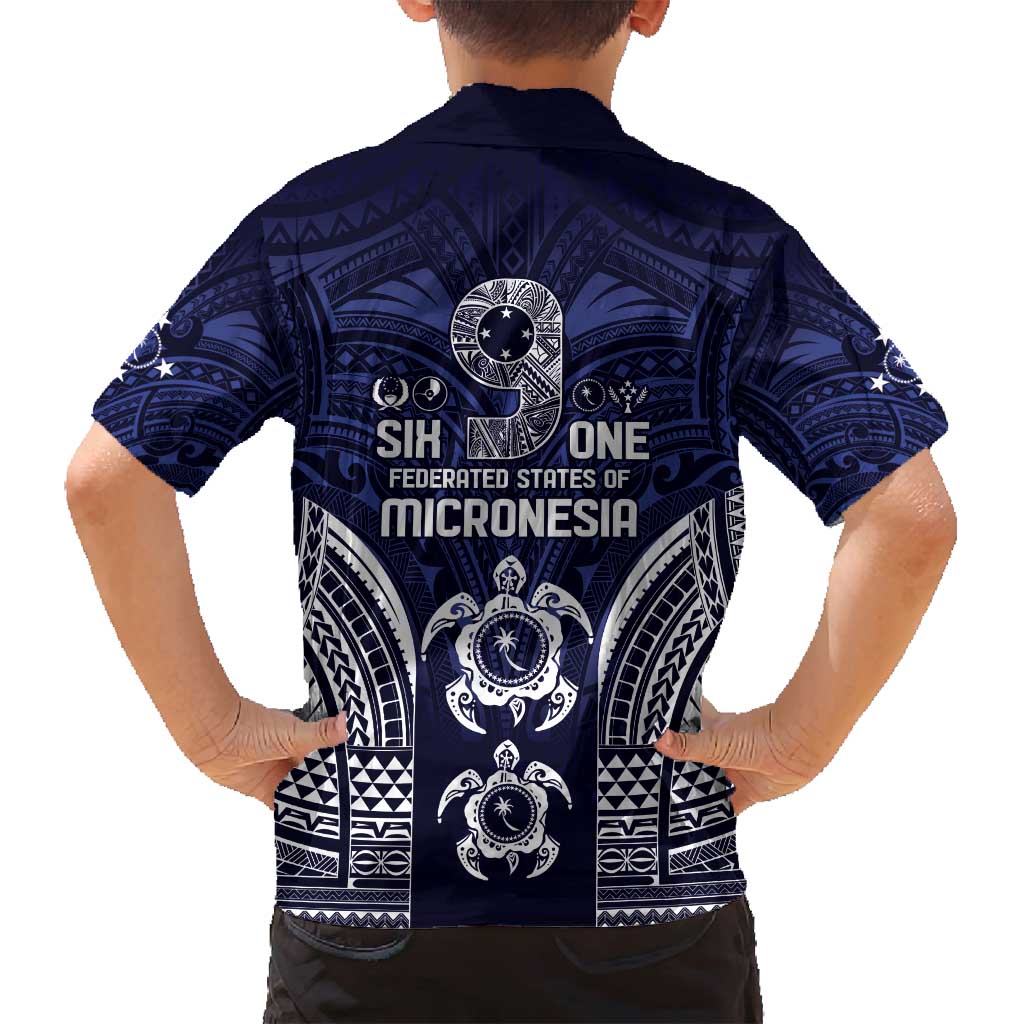 FSM Chuuk States Family Matching Off Shoulder Short Dress and Hawaiian Shirt Micronesia Six 9 One Polynesian Tribal Pattern LT9 - Polynesian Pride