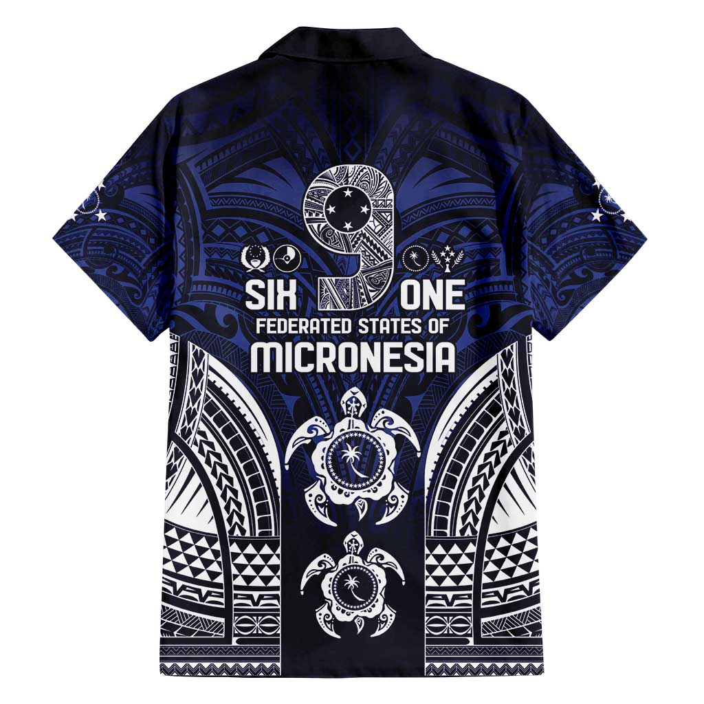 FSM Chuuk States Family Matching Off Shoulder Short Dress and Hawaiian Shirt Micronesia Six 9 One Polynesian Tribal Pattern LT9 - Polynesian Pride