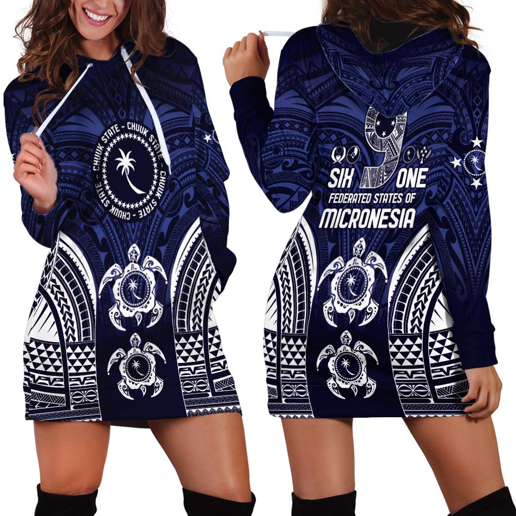 FSM Chuuk States Hoodie Dress Micronesia Six 9 One Polynesian Tribal Pattern