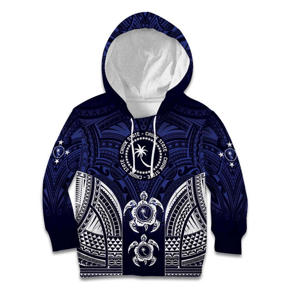 FSM Chuuk States Kid Hoodie Micronesia Six 9 One Polynesian Tribal Pattern