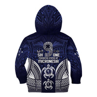 FSM Chuuk States Kid Hoodie Micronesia Six 9 One Polynesian Tribal Pattern