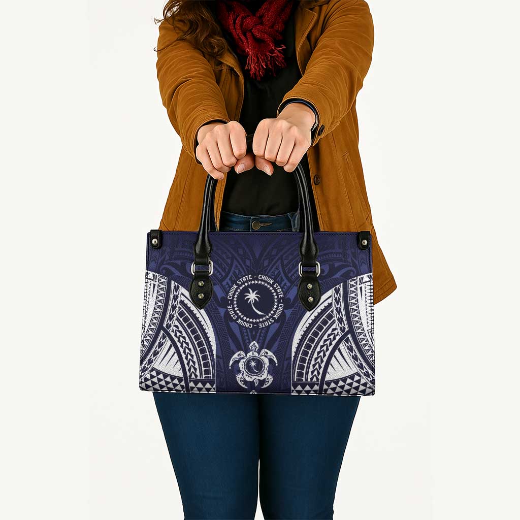 FSM Chuuk States Leather Bag Micronesia Six 9 One Polynesian Tribal Pattern - Polynesian Pride