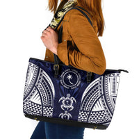 FSM Chuuk States Leather Tote Bag Micronesia Six 9 One Polynesian Tribal Pattern