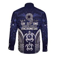 FSM Chuuk States Long Sleeve Button Shirt Micronesia Six 9 One Polynesian Tribal Pattern LT9 - Polynesian Pride