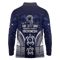 FSM Chuuk States Long Sleeve Polo Shirt Micronesia Six 9 One Polynesian Tribal Pattern