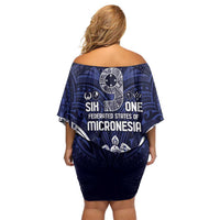 FSM Chuuk States Off Shoulder Short Dress Micronesia Six 9 One Polynesian Tribal Pattern