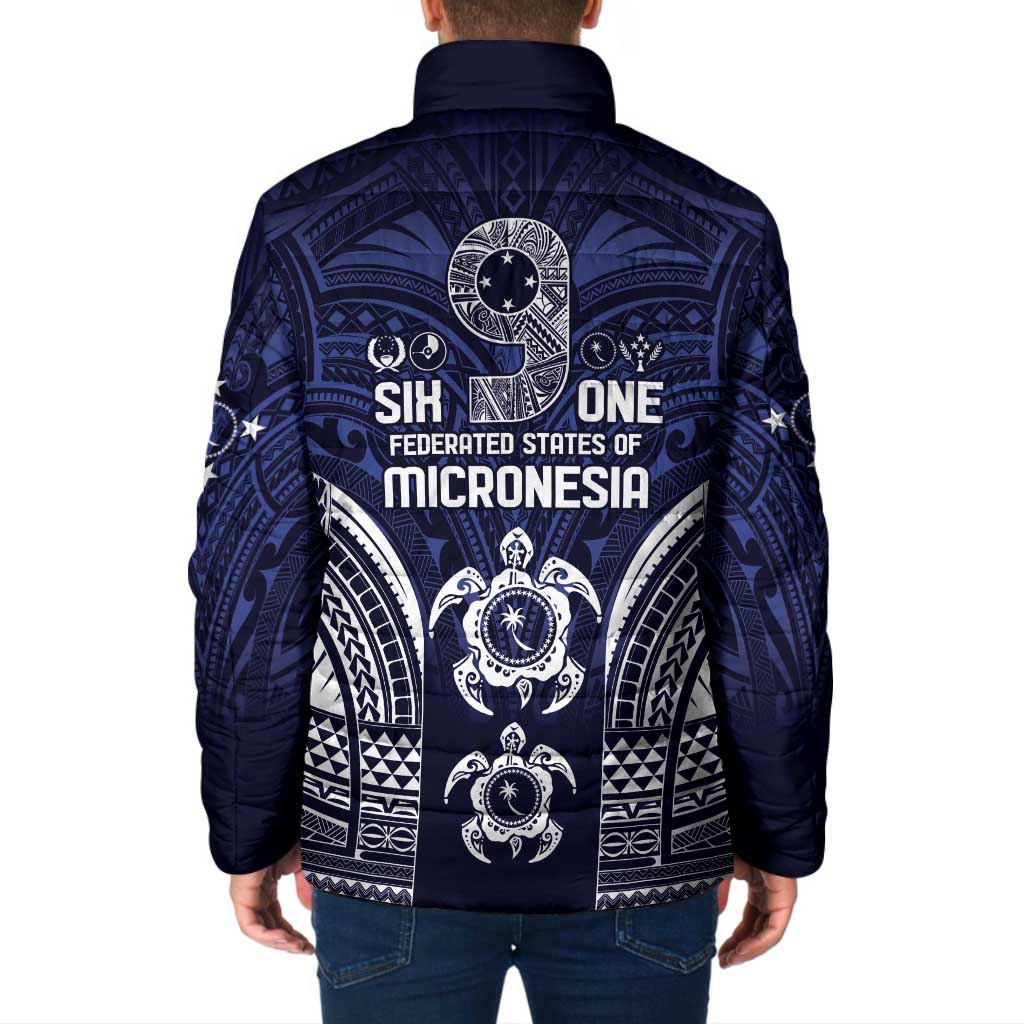FSM Chuuk States Padded Jacket Micronesia Six 9 One Polynesian Tribal Pattern - Polynesian Pride