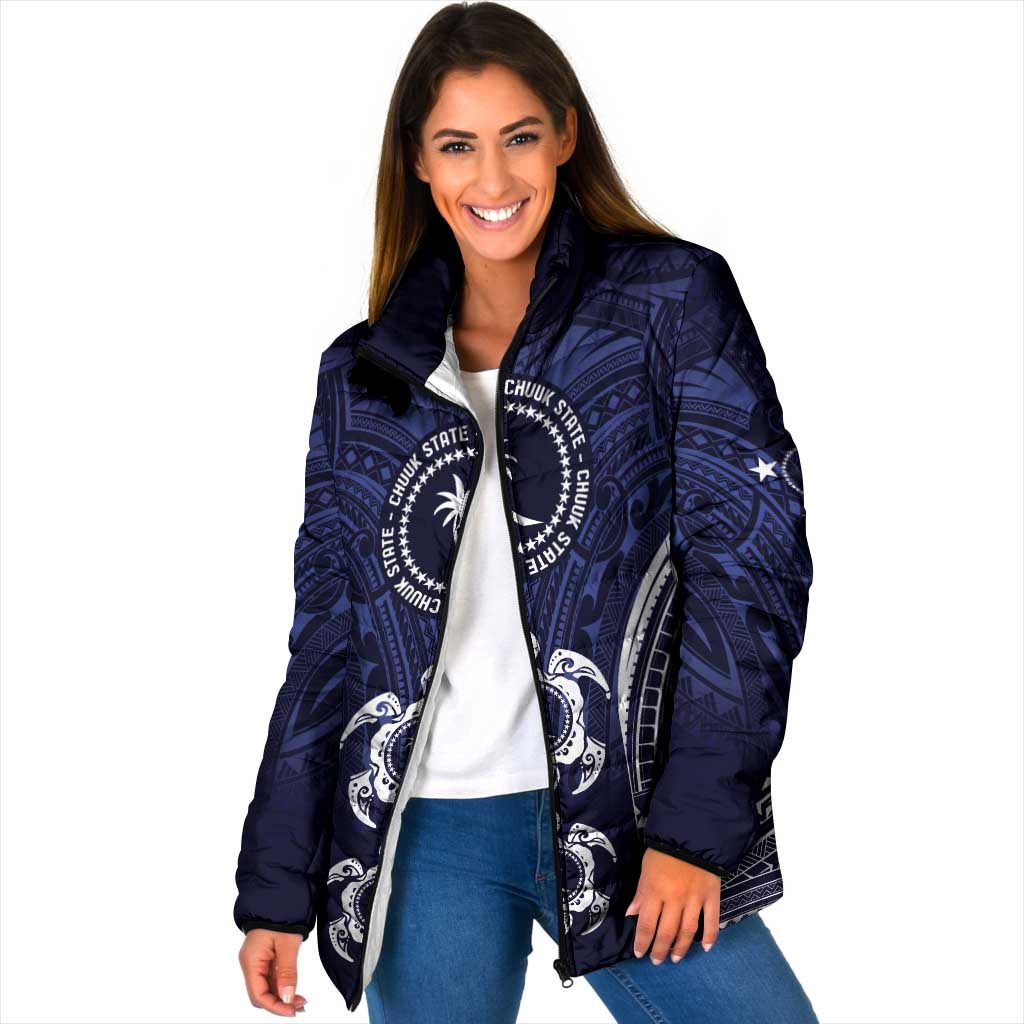 FSM Chuuk States Padded Jacket Micronesia Six 9 One Polynesian Tribal Pattern - Polynesian Pride