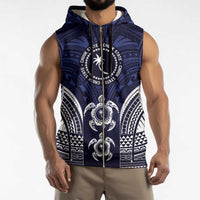 FSM Chuuk States Sleeveless Zip Hoodie Micronesia Six 9 One Polynesian Tribal Pattern - Polynesian Pride