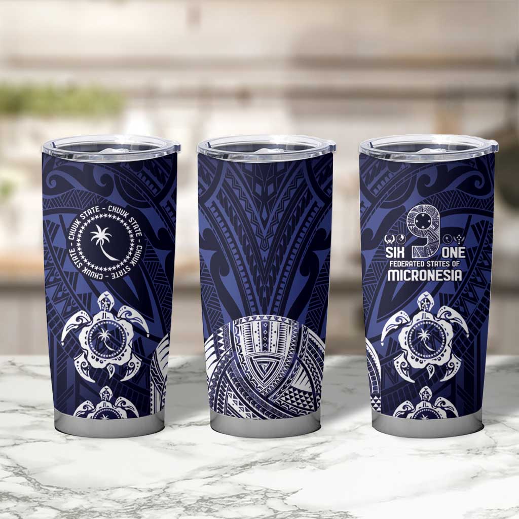 FSM Chuuk States Tumbler Cup Micronesia Six 9 One Polynesian Tribal Pattern