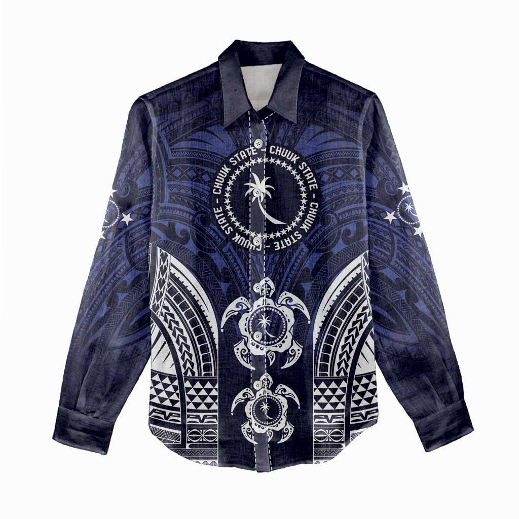 FSM Chuuk States Women Casual Shirt Micronesia Six 9 One Polynesian Tribal Pattern