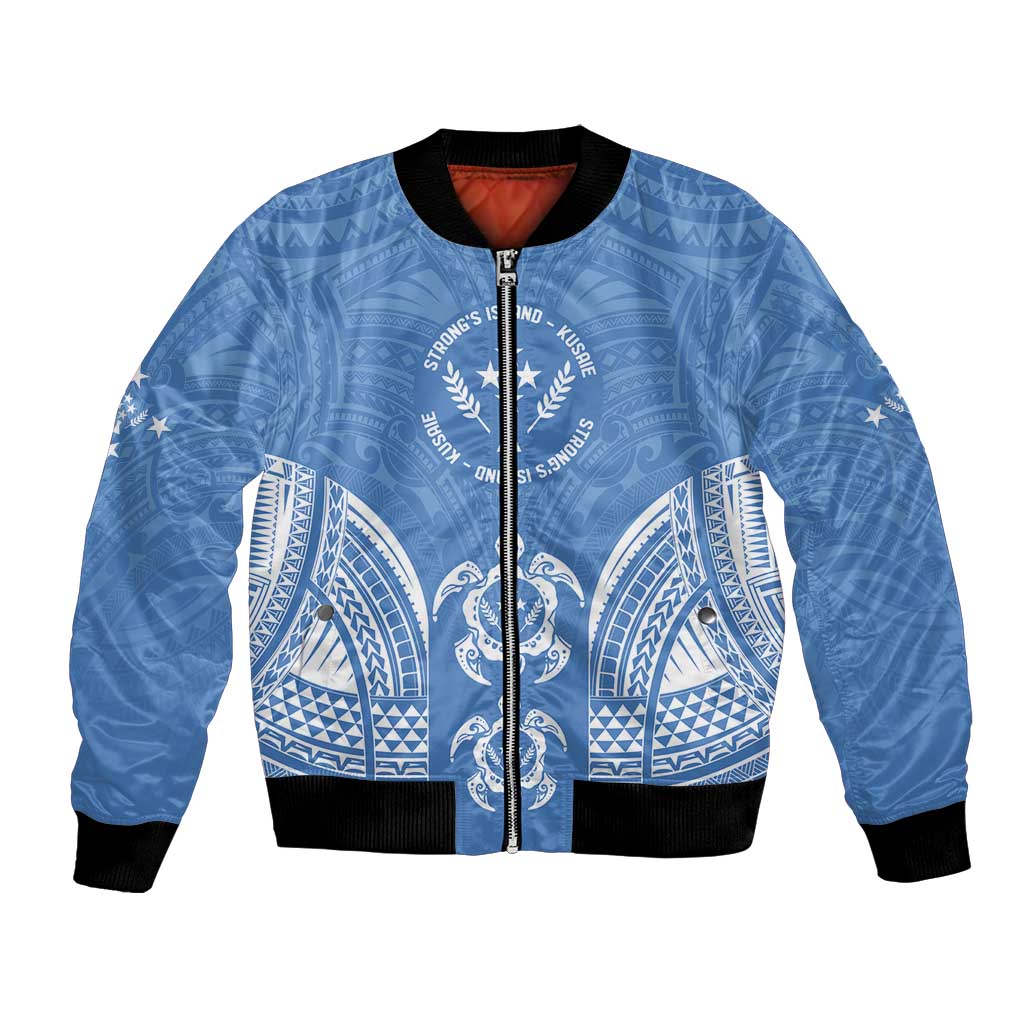 FSM Kosrae States Bomber Jacket Micronesia Six 9 One Polynesian Tribal Pattern LT9 Unisex Blue - Polynesian Pride