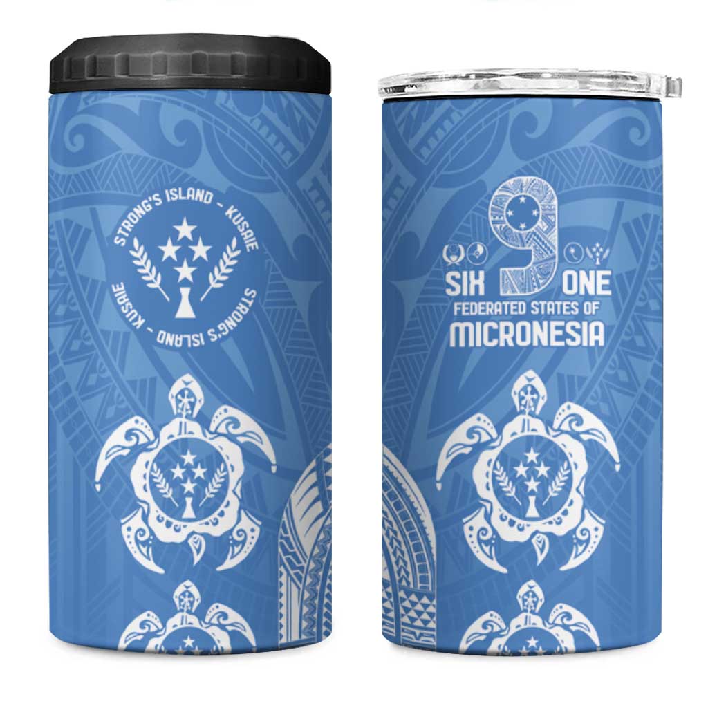 FSM Kosrae States 4 in 1 Can Cooler Tumbler Micronesia Six 9 One Polynesian Tribal Pattern LT9 One Size: 16 oz Blue - Polynesian Pride