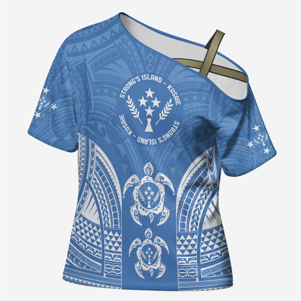 FSM Kosrae States Cross Shoulder Shirt Micronesia Six 9 One Polynesian Tribal Pattern - Polynesian Pride