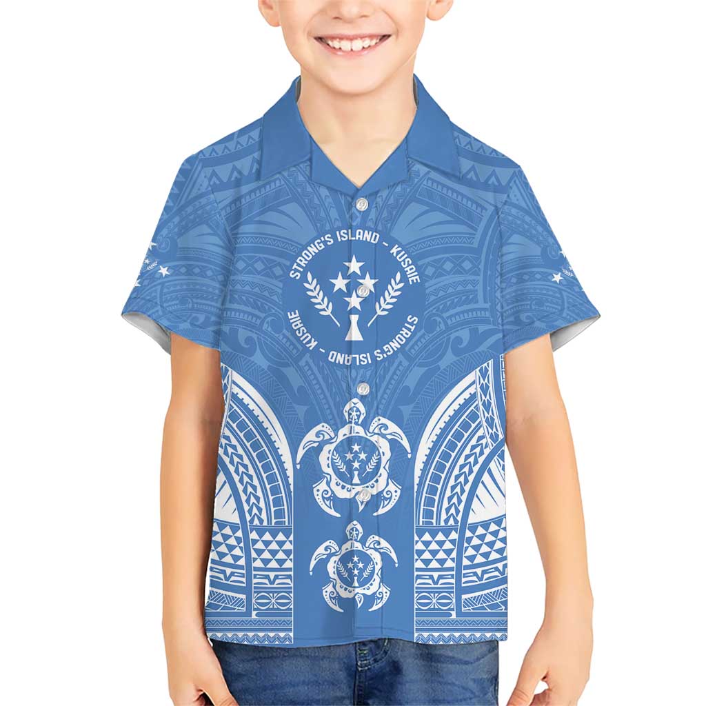 FSM Kosrae States Kid Hawaiian Shirt Micronesia Six 9 One Polynesian Tribal Pattern LT9 Kid Blue - Polynesian Pride