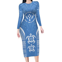 FSM Kosrae States Long Sleeve Bodycon Dress Micronesia Six 9 One Polynesian Tribal Pattern