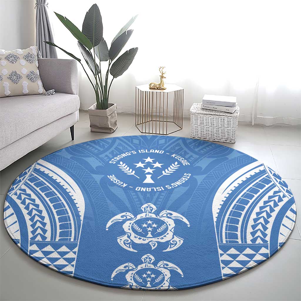 FSM Kosrae States Round Carpet Micronesia Six 9 One Polynesian Tribal Pattern