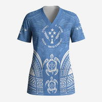FSM Kosrae States Scrub Top Micronesia Six 9 One Polynesian Tribal Pattern - Polynesian Pride