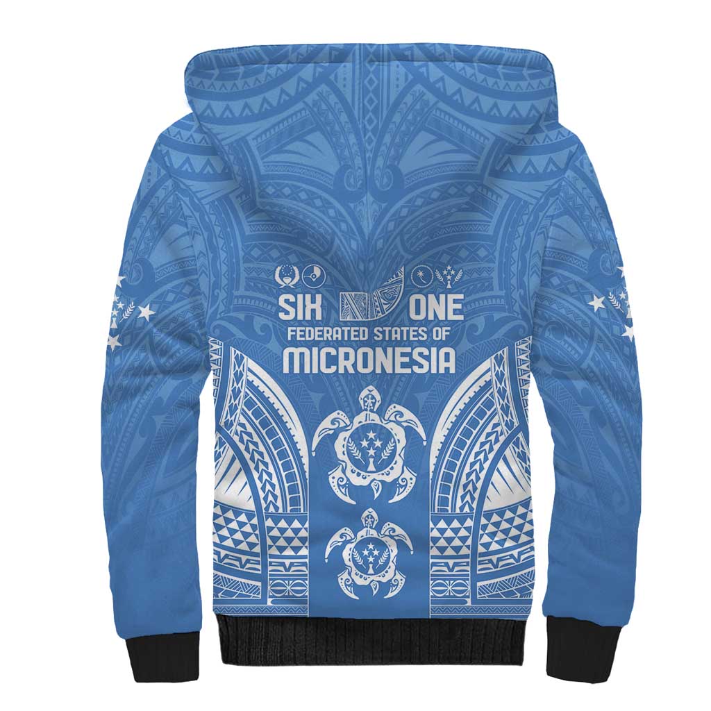FSM Kosrae States Sherpa Hoodie Micronesia Six 9 One Polynesian Tribal Pattern