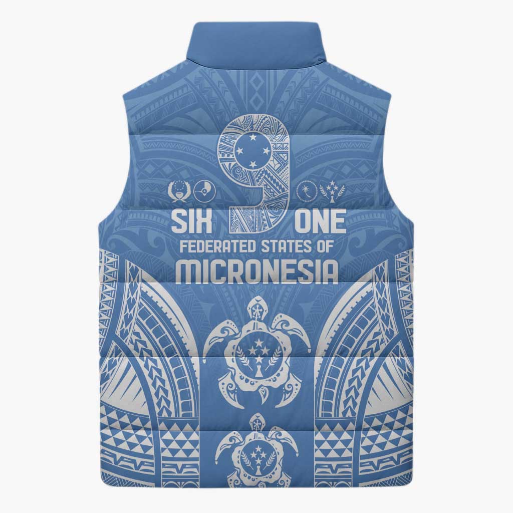 FSM Kosrae States Sleeveless Puffer Jacket Micronesia Six 9 One Polynesian Tribal Pattern LT9 - Polynesian Pride