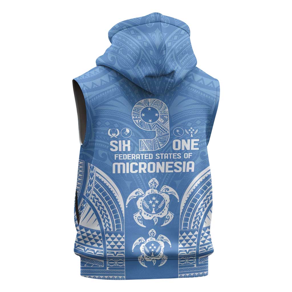 FSM Kosrae States Sleeveless Zip Hoodie Micronesia Six 9 One Polynesian Tribal Pattern LT9 - Polynesian Pride