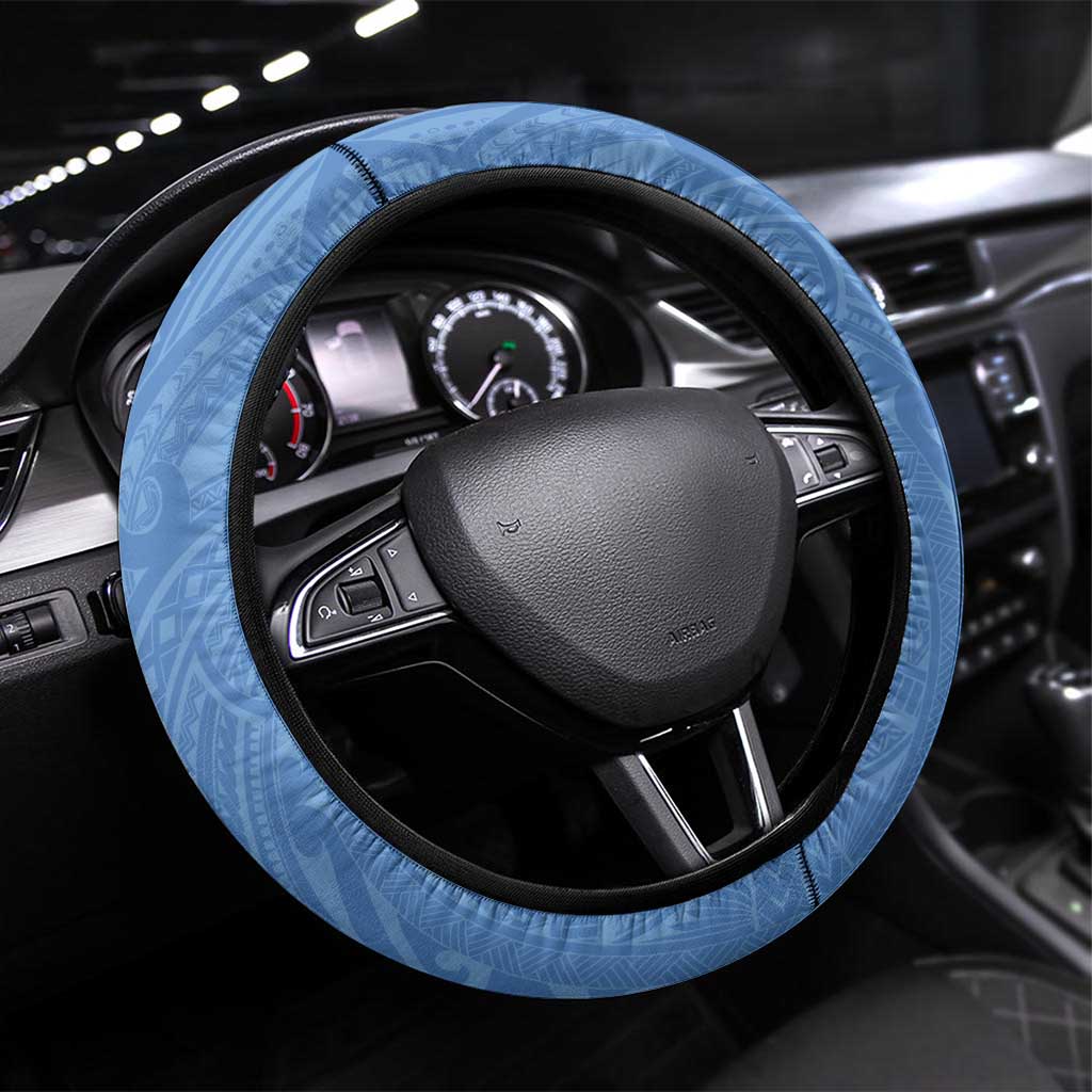 FSM Kosrae States Steering Wheel Cover Micronesia Six 9 One Polynesian Tribal Pattern