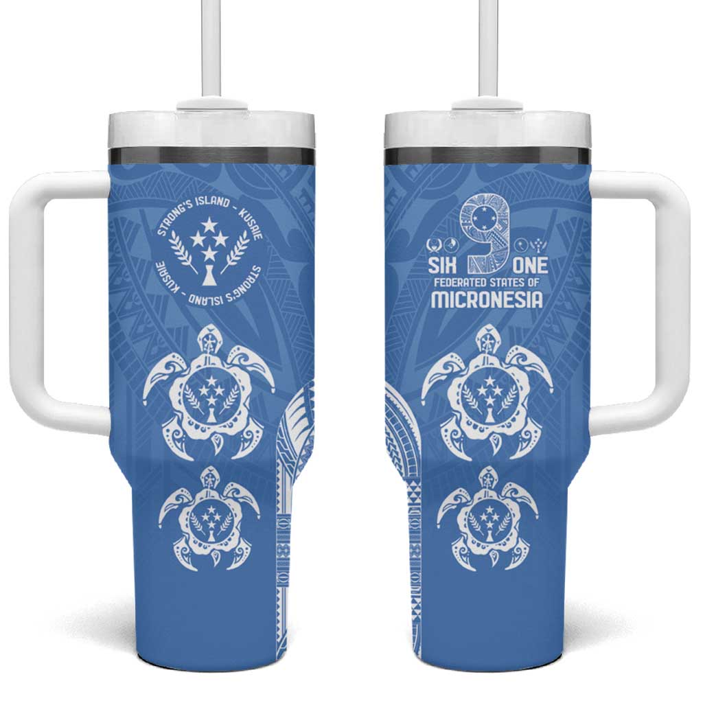 FSM Kosrae States Tumbler With Handle Micronesia Six 9 One Polynesian Tribal Pattern