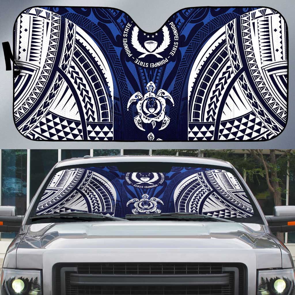 FSM Pohnpei States Auto Sun Shade Micronesia Six 9 One Polynesian Tribal Pattern - Polynesian Pride