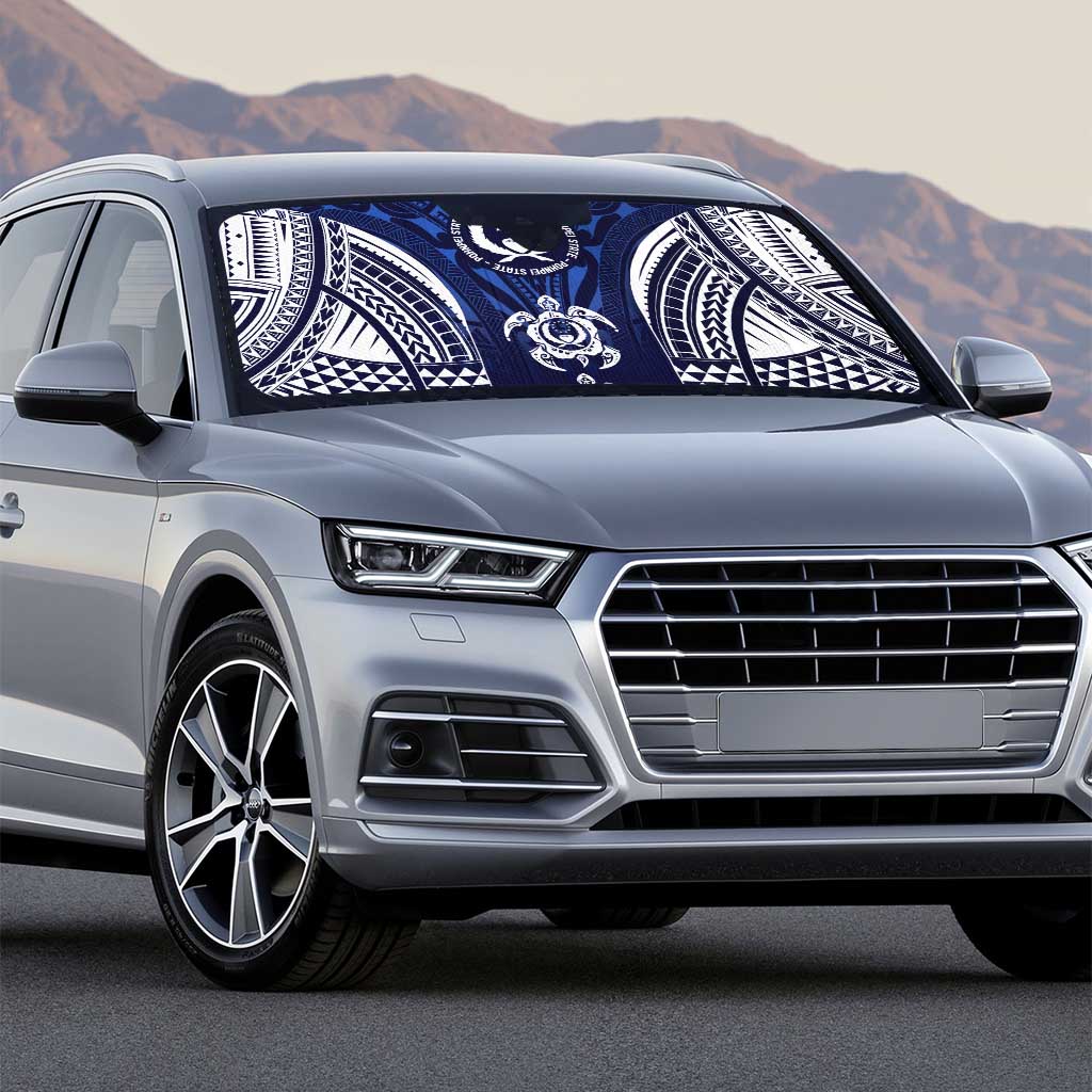 FSM Pohnpei States Auto Sun Shade Micronesia Six 9 One Polynesian Tribal Pattern - Polynesian Pride