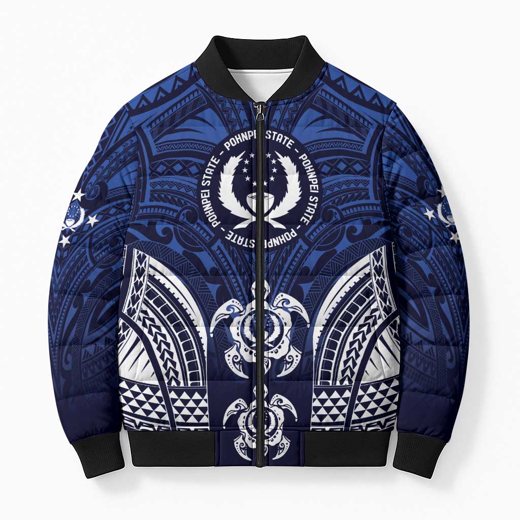 FSM Pohnpei States Bomber Puffer Jacket Micronesia Six 9 One Polynesian Tribal Pattern - Polynesian Pride