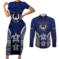 FSM Pohnpei States Couples Matching Short Sleeve Bodycon Dress and Long Sleeve Button Shirt Micronesia Six 9 One Polynesian Tribal Pattern