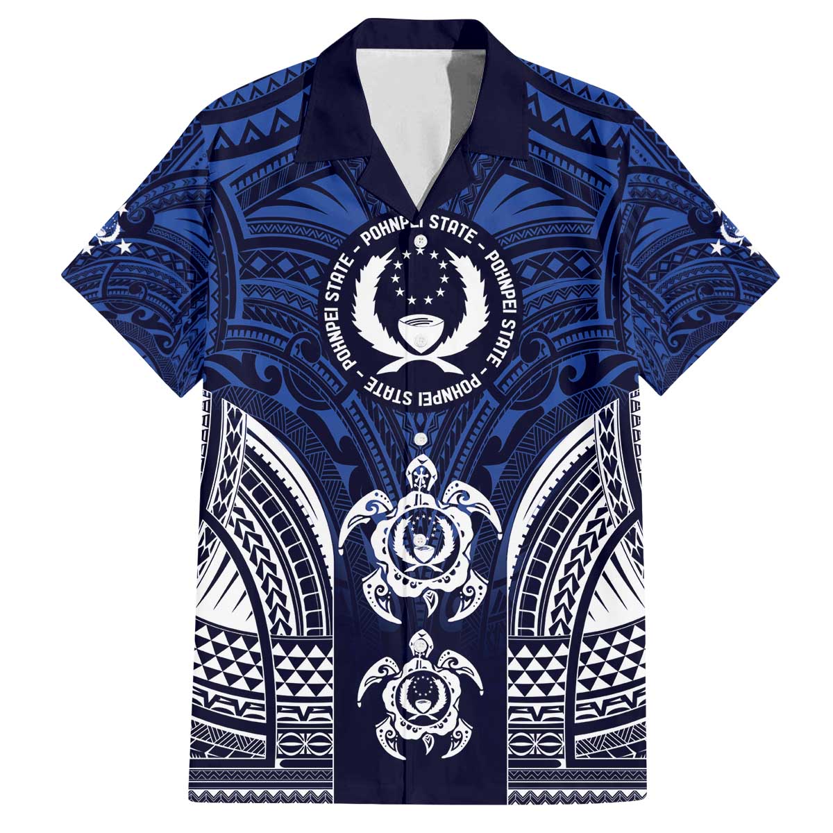 FSM Pohnpei States Family Matching Off The Shoulder Long Sleeve Dress and Hawaiian Shirt Micronesia Six 9 One Polynesian Tribal Pattern