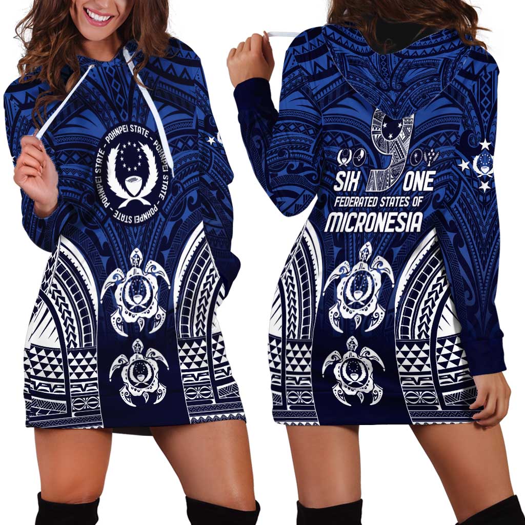 FSM Pohnpei States Hoodie Dress Micronesia Six 9 One Polynesian Tribal Pattern
