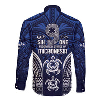 FSM Pohnpei States Long Sleeve Button Shirt Micronesia Six 9 One Polynesian Tribal Pattern