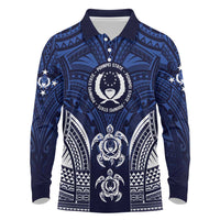 FSM Pohnpei States Long Sleeve Polo Shirt Micronesia Six 9 One Polynesian Tribal Pattern