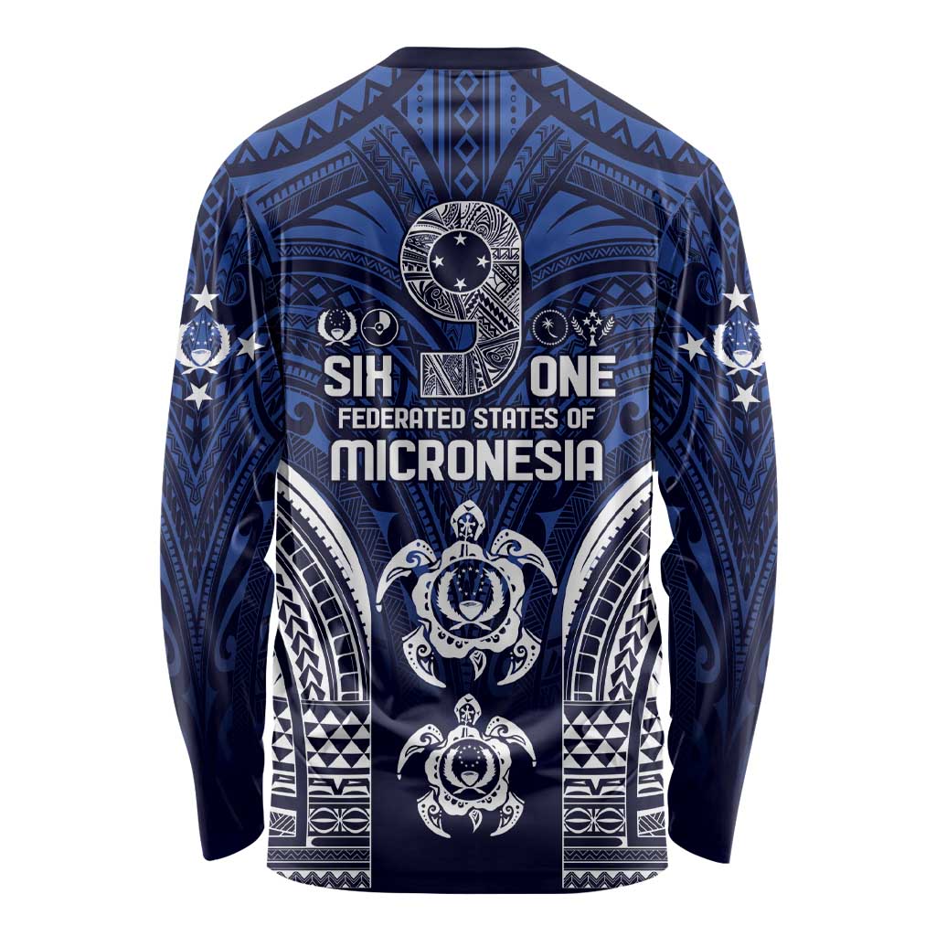 FSM Pohnpei States Long Sleeve Shirt Micronesia Six 9 One Polynesian Tribal Pattern