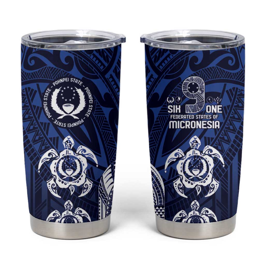 FSM Pohnpei States Tumbler Cup Micronesia Six 9 One Polynesian Tribal Pattern