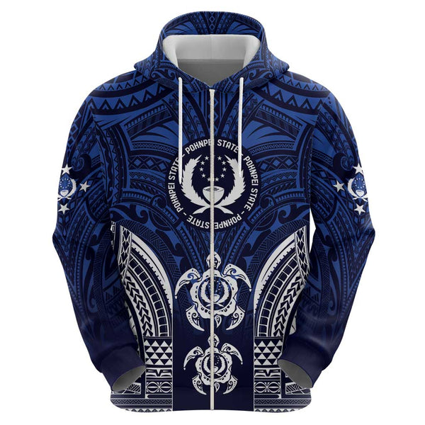 Cook Islands Zip Hoodie Polynesian Pattern Stars LT13