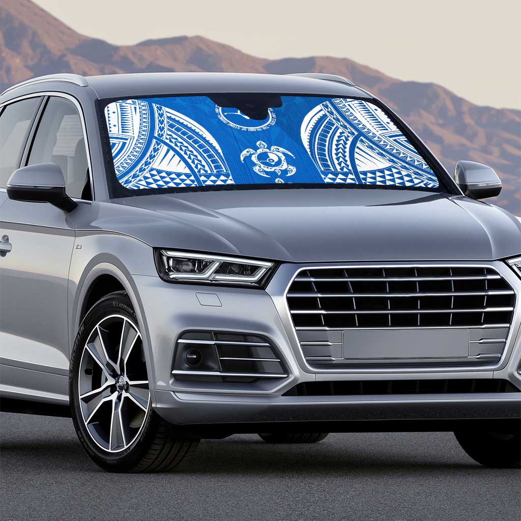 FSM Yap States Auto Sun Shade Micronesia Six 9 One Polynesian Tribal Pattern - Polynesian Pride