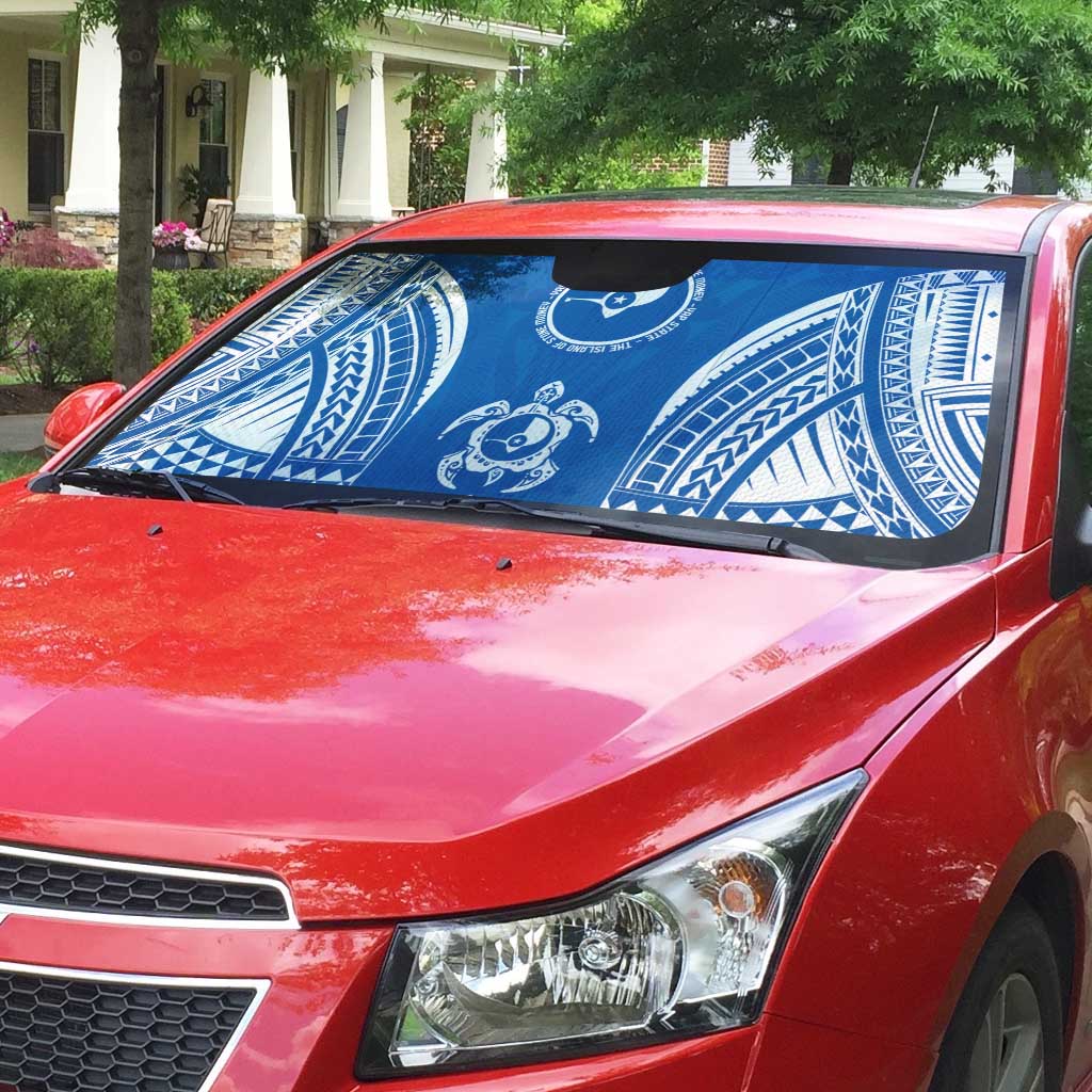 FSM Yap States Auto Sun Shade Micronesia Six 9 One Polynesian Tribal Pattern - Polynesian Pride