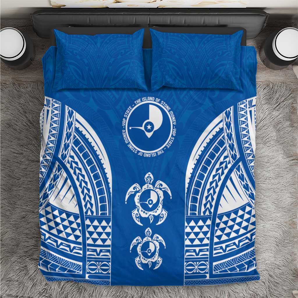 FSM Yap States Bedding Set Micronesia Six 9 One Polynesian Tribal Pattern LT9 Blue - Polynesian Pride